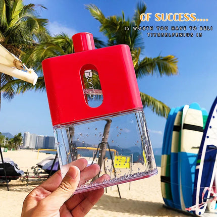 BPA FREE Travel Plastic Flat Water Bottle 500ml A6 A5 Paper Water Bottle Outdoor Flat Bottle Portable Pad Drink Bottles Flask