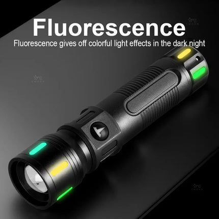 White Laser Flashlight Keychain High Power Rechargeable LED Flashlight Torch Tactical Portable Outdoor Camping Hiking Work Light