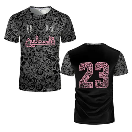 New Palestinian Flag Jersey Summer Light Luxury Digital Breathable Printed Short-sleeved Men And Women Fashion Sports T-shirt