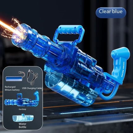 Electric Gatling LED Light Water Gun High-Speed Continuous Burst Rotating Summer Outdoor Beach Pool Party shooting Toy Gift