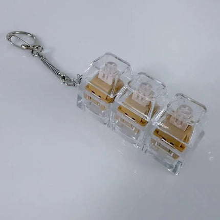 Crystal Keycap Keychain 1/2/3/4/9 Key Keyboard Fingertip Clicker Stress Relief Decompression Toy