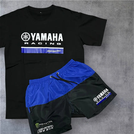 2026 New Yamaha Motorcycle Racing Team Set Men's Oversized Breathable Quick Drying Sports Set Super Motocross T-Shirt Shorts