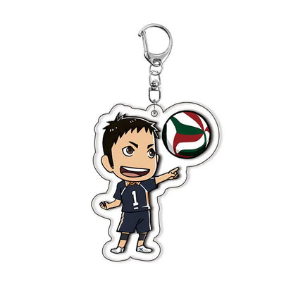 28 Styles Anime Haikyuu!! Acrylic Keychain Hinata Shoyo Tobio Kageyama Daichi Sawamura Cartoon Popular Key Ring Jewelry Charm