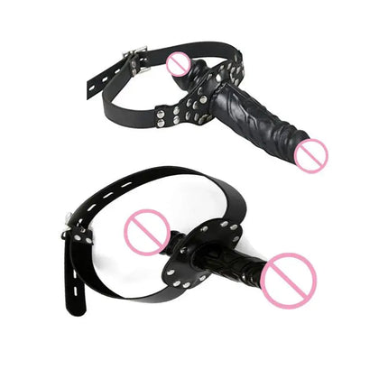 [TG823]Double Head Penis Mouth Plug Ball Gags Bit Mouth Slave Bondage Sex Toys Adult Toys For Men And Women