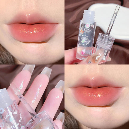 1/3Pcs Clear Water Light Lip Glaze Moisturizer Color Changing Lip Oil Jelly Mirror Lipsticks Transparent Glitter Lip Gloss Set