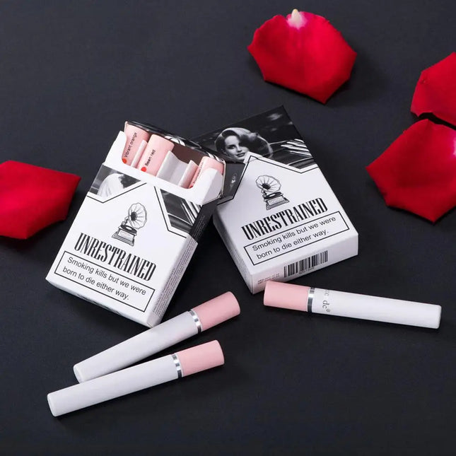 4PCS/Set Creative Cigarette Lipstick Set Matte Long Lasting Waterproof Matt Lip Stick Tube Nude Red Velvet Lip Tint Makeup