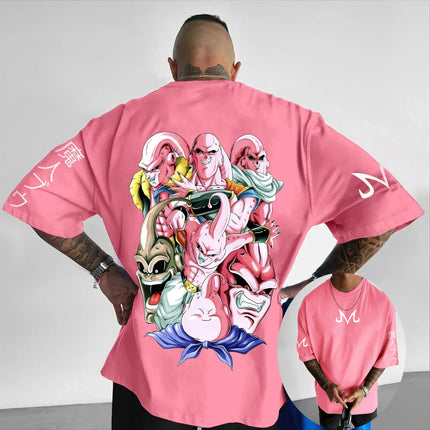 2026 New Dragon Ball Gogeta Gohan Broly Goku Majin Buu Printed Short Sleeve T-shirt Men's and Women's T-shirt Men's Top T-shirt