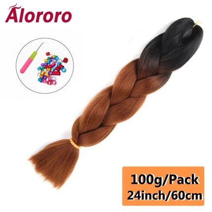 24 Inch Jumbo Braids for Hair Extensions Purple Synthetic Braiding Hair Accessories 100G/Pack Women DIY Hair for Crochet Braid