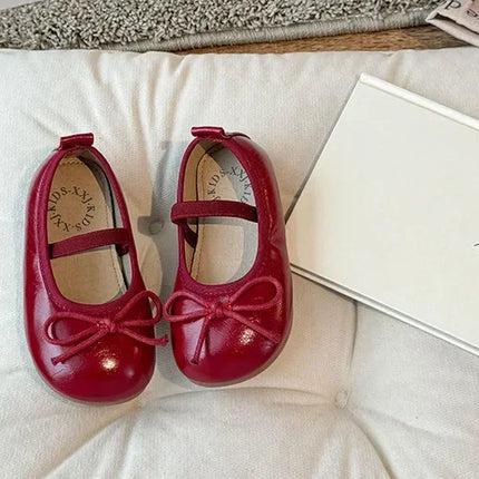 Children Little Leather Shoes for Girls 2024 Spring&Autumn New Fashion Korean Soft Bow Anti Slip Fashion Princess Single Shoes
