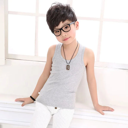 1pc Pure Cotton Kids Underwear Boys Girls Vests Children's Ventilated Vest Tops Student Sport Tank Top Baby Clothes Sleeveless Tee