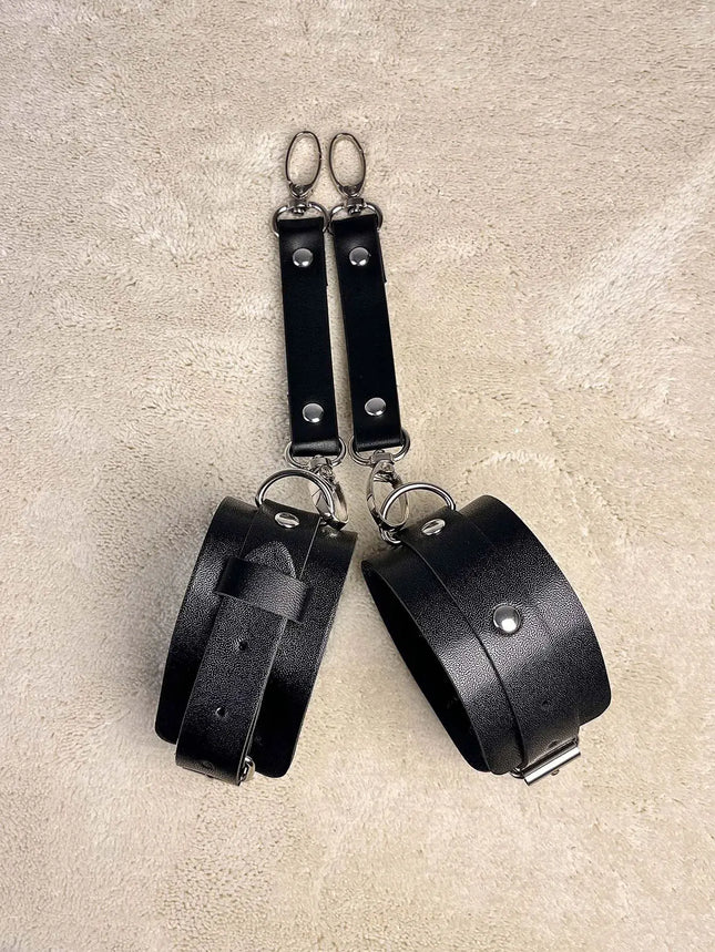 Women Sexy Leather Thigh Garter Belt Lingerie Leg Straps BDSM Bondage Women Handcuffs Fetish Clothing Festival Rave Accessory