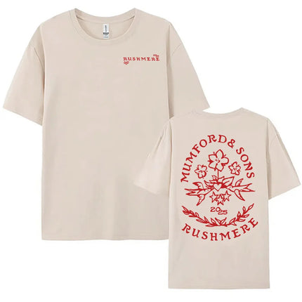 RUSHMERE Album 2025 Graphic T-shirt Folk Rock Band Mumford & Sons Printing Tshirts Cotton Men Women Summer T Shirts Hip Hop Tees
