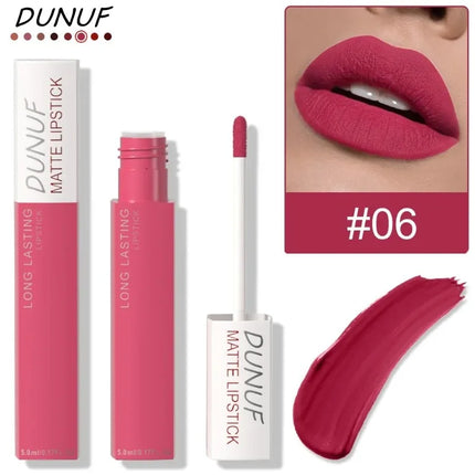 Matte Lipstick Non Stick Cup Red Nude Waterproof Long Lasting Liquid Lip Gloss Velvet Finish Resistant To Fading Lip Tint Makeup