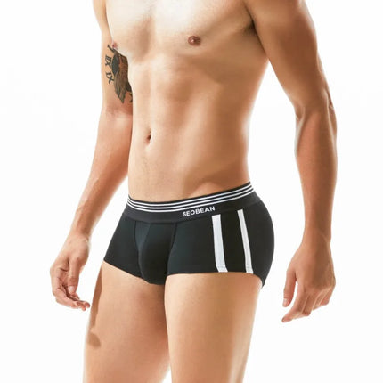 Simple solid color, men's boxers, cotton, men's U-convex shorts, comfortable men's boxers 80207