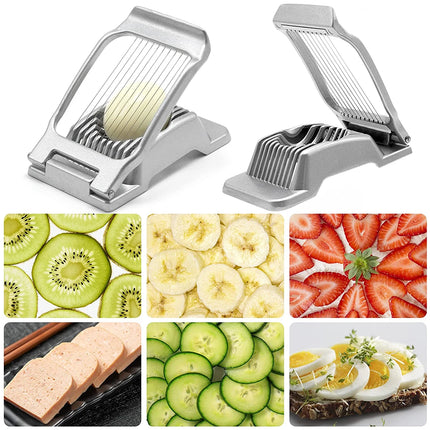 Egg Slicer Heavy Duty Metal Boiled Eggs Cutter Aluminum Alloy Manual Cutting Ham Mushroom Strawberry Soft Fruit Kitchen Gadgets