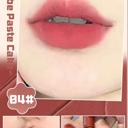 Matte Nude Velvet Liquid Lipstick 5 Color Sexy Red Coffee Lip Gloss Matte Lipstick Waterproof Non Stick Cup Lip Tint Mud Makeup