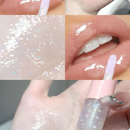 Shimmery Glitter Moisturizing Lip Gloss Set 6 Colors Highly Pigmented Fine Shine Long Wear Cute Lipgloss Set