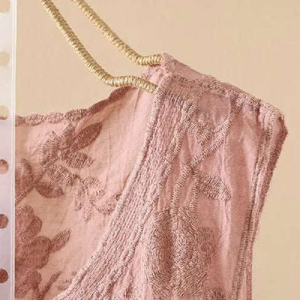 Ele Embroidered Loose Women's Tank Top Trendy Design Summer New Sle Cotton Comfortable Fit Overhead Casual Wear