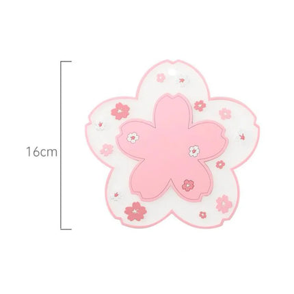 Kawaii pink colour Blossom Silicone Coasters Style Sakura Coffee Cup posavasos Sakura Insulated TableMat Tea Cup Home Decor Gift