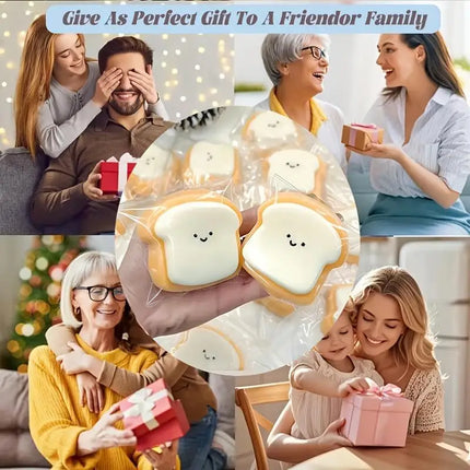 Creative Soft Taba Toast Squishy Toy Kawaii Slow Rebound Stress Relief Sensory Squeeze Fidget Toys for Adults Kids Holiday Gifts
