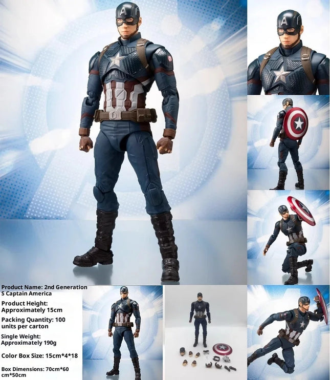 New 15cm Toys S.H.Figuarts Captain America Articulated Joints Collectible Marvel Avengers 2 Boxed Action Figure For Kids Gift