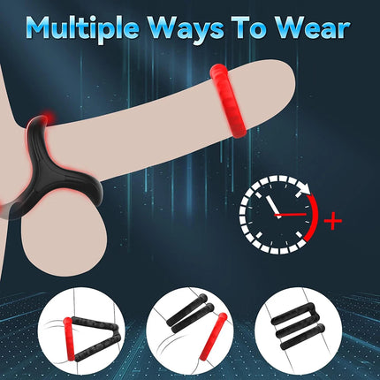Penis Ring Silicone Cock Rings Delay Ejaculation Scrotal Binding Ball Stretcher Erection Enhancing Lock Cockring Sex Toy for Men