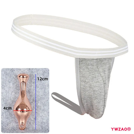 YWZAO Thongs Plug Men's Fisting Underwear Adult Panties Butt Gay Briefs Sexy Ass Dildo Anus Toys Lingerie Anal Sex Grey N03
