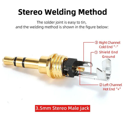 Gold-plated Jack 3.5mm  Single Channel3 Pole Female Plug 1/8″ Headphone Notebook Microphone Audio Interface Extension Cable Plug