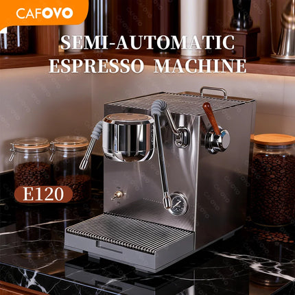 CAFOVO E120 Semi-automatic Coffee Machine ULKA Pump 9Bar OPV System Three Boiler with OLED Display for Home Cafe Espresso Maker