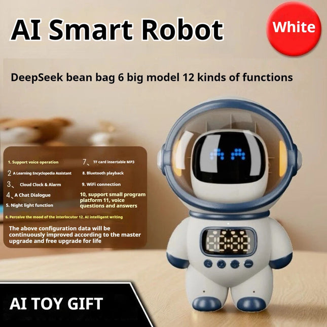 2026 New AI Smart Voice Chat Robot Bluetooth Speaker Digital Alarm Clock Sleep Aid Night Light Kids Home Companion Festival Gift