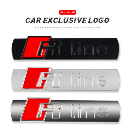 1Pcs 3D Metal Car R LINE Emblem Sticker Badge Decoration For VW GTI RLine Scirocco Polo T5 Passat b6 Golf Tiguan Jetta T-ROC CC