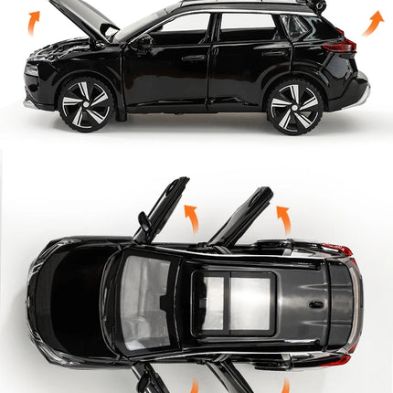 1/32 Nissan X-Trail SUV Miniature Diecast Toy Car Model Sound & Light Doors Openable Educational Collection Gift For Boy Kid