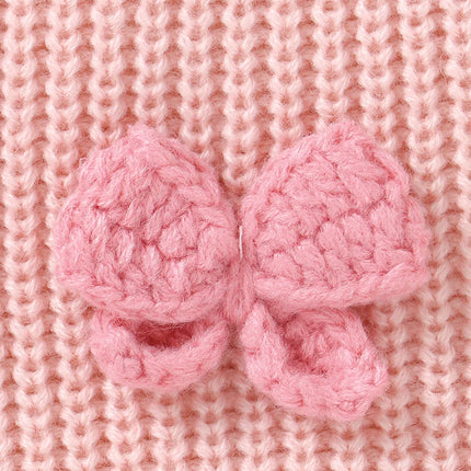Fashion Bowknot Knitted Baby Girls Sweaters Long Sleeves Outwear Newborn Infant Knitwear Jumpers 1-3Y Toddler Pullovers Clothing