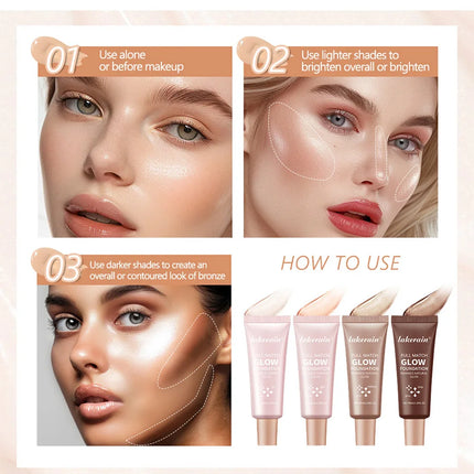 Glowing Foundation Natural Glow Enhancer Moisturizing Lightweight Base Multi-purpose Highlighter Liquid Foundation Cosmetics