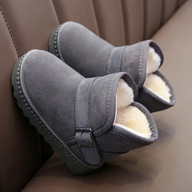 Children Snow Boots Winter Cute Warm Fashion Anti Slip Shoes Kids Boys Girls Leisure Thick Fur Platform Flat Short Boot Sneakers