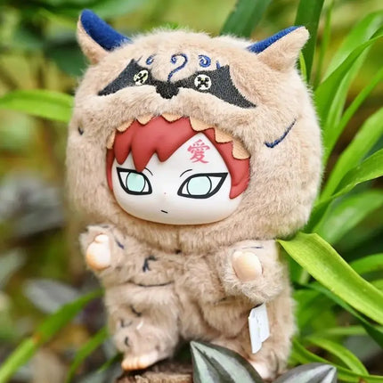 Bandai Naruto Shippuden Beast Party Plush Blind Box 15cm PVC Vinyl Doll Kawaii Figure Desk Decoration Collectible Gift for Fans