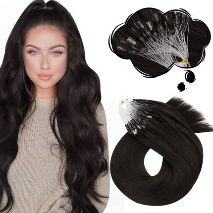 Moresoo Micro Link Hair Extensions Human Hair Micro Loop Hair Cold Fusion 50G Invisible Brazilian PreBonded Remy Micro Ring Hair