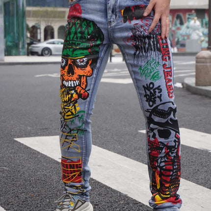 High Street Bestseller  Fashionable Print  Trendy Men's Jeans  Popular In Multiple Countries  On Sale With Free Shipping