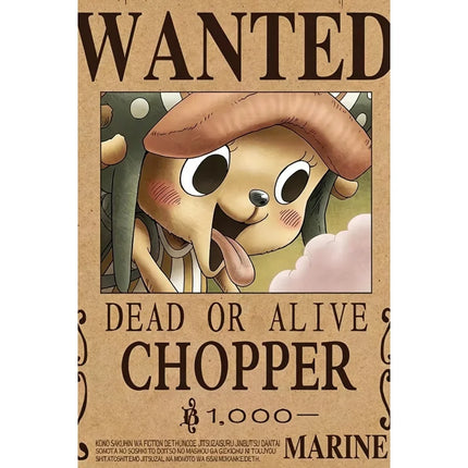 One Piece Wanted Poster Canvas Painting Print Picture Wall Art Bounty Anime Wall Bedroom Mural Luffy Zoro  Living Home Decor