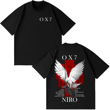 Men Women Unisex Niro OX7 Album T-shirt Cotton Hip Hop Pop Music Vintage Casual Streetwear Fashion Tshirt