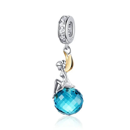 BAMOER 925 Sterling Silver Dreamy Ocean Series Dazzling Crab Beads Seahorse Pendant Charms for Women Bracelet and Necklace DIY