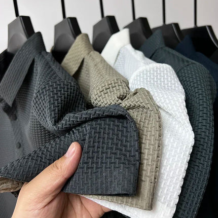 Brand Clothes Summer New Men's Short Sleeve T-shirt Ice Silk Cool and Breathable POLO Shirt Business Casual Sweat-absorbing Top