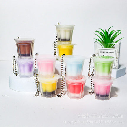 jelly Macaron pudding keychain Knead the stress-relieving jelly pendant to make it soft and simulate the snack bag pendant