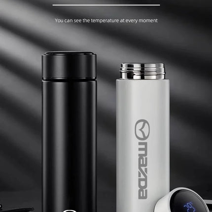 Car Smart Thermos Bottle With Temperature Display Coffee Cup For Mazda 3 6 Atenza Axela Demio CX3 CX5 MP MS RX8 Car Accessories