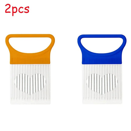 1/2/3/4pcs Effortlessly Slice Onions with this 1pc Colorful Onion Slicer Kitchen stainless steel potato chip onion holder