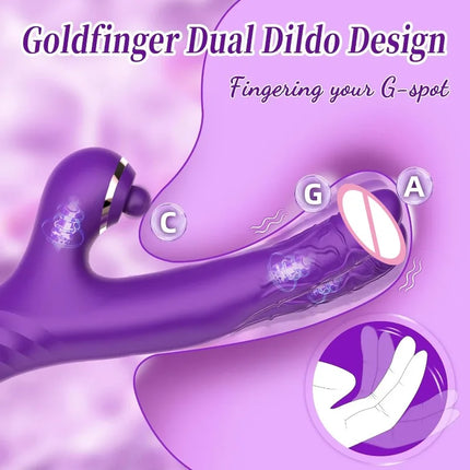 Tapping Flapping Vibrator Dual Dildo for Women Clitoris Clit Sucker Stimulator Powerful Sex Toy Woman Female Rabbit Vibrators