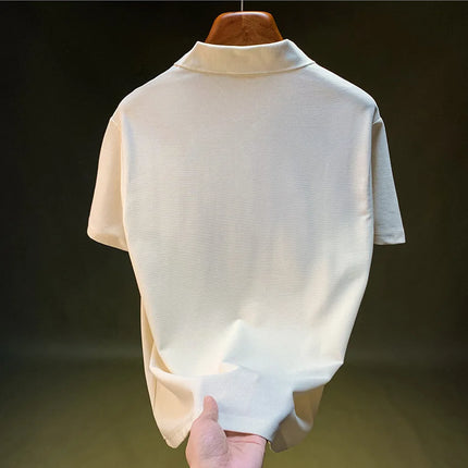 Summer Short-sleeved Polo Shirt for Men 2025 New Large Simple T-shirt Top Versatile Casual Men's Clothing
