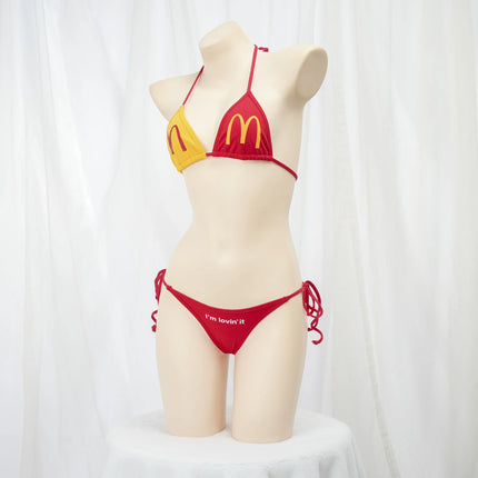 Sexy Women's Swimsuit Bikinis Set M Printed Three-point Strap Underwear Anime Sexy Bikini Hombre Lingerie Cosplay