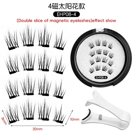 3D Magnetic False Eyelashes Reusable Magnetic Eyelashes With 4 Magnetic Lashes Natural Eyelash Extension Makeup Tools