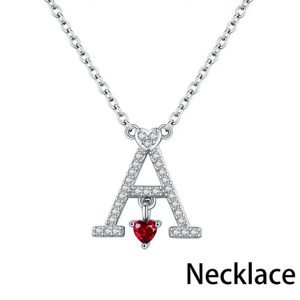 LILAPURA 925 Silver Letter A Ring Hearts Poker Earrings Necklace For Women DIY Original Romantic Fine Jewelry Party Lover Gifts